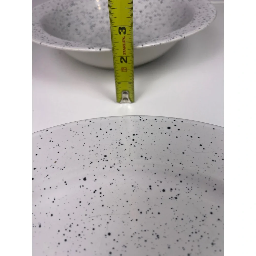 Signature‎ Housewares Table Rock Stoneware Blue Speckles Plate & Bowl Set Japan